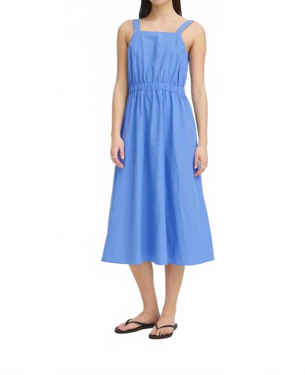 NEW ICHI sleeveless midi dress in blue